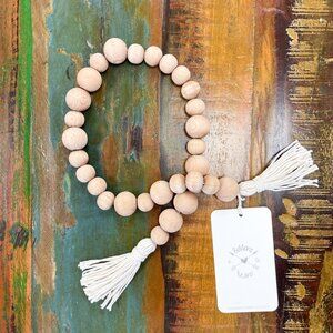 Farmhouse Beads, Decor, Prayer Wood and Twine Decoration
